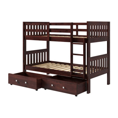 Austin Mission Twin over Bunk Bed with Dual Underbed Drawers