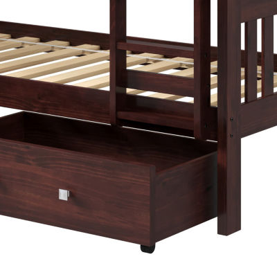 Austin Mission Twin over Bunk Bed with Dual Underbed Drawers