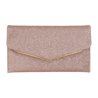 American Glamour Badgley Mischka Micro Glitter Pocket Envelope Clutch