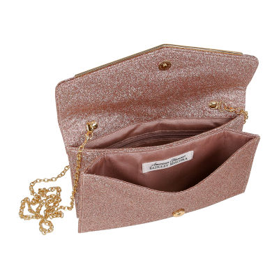 American Glamour Badgley Mischka Micro Glitter Pocket Envelope Clutch