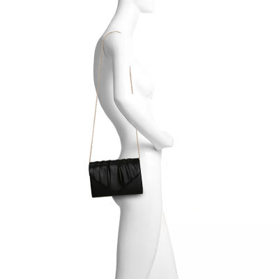 American Glamour Badgley Mischka Soft Pleat V-Flap Vegan Leather Evening Bag