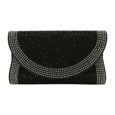 American Glamour Badgley Mischka Crystal Border Flap Evening Bag