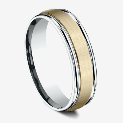 Mens 6MM 10K Two Tone Gold Wedding Band