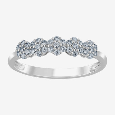 Diamond Blossom (H-I / I1) 2MM 1/4 CT. T.W. Lab Grown White Sterling Silver Band