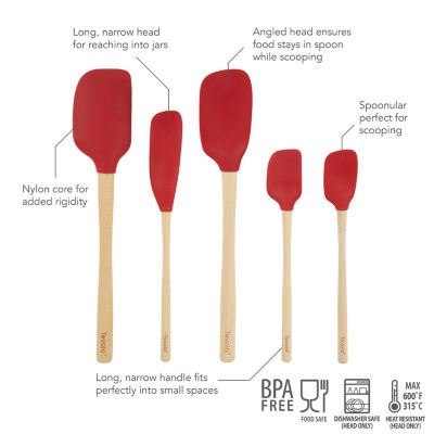 Tovolo Flex-Core Wood Handle 5-pc. Spatula Set