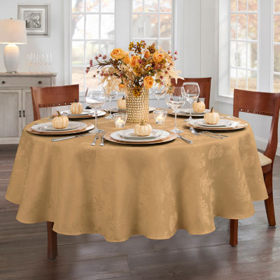 Elrene Home Fashions Elegant Woven Leaves Tablecloth