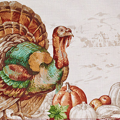 Elrene Home Fashions Holiday Turkey 70x70 Tablecloths