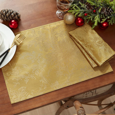 Elrene Home Fashions Poinsettia Elegance Set 4-pc. Napkins