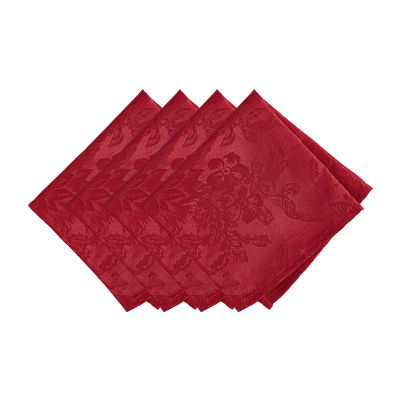 Elrene Home Fashions Poinsettia Elegance Set 4-pc. Napkins