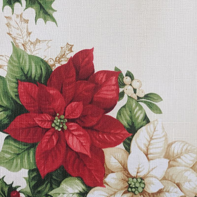 Elrene Home Fashions Red & White Poinsettia 70''x70'' Tablecloth