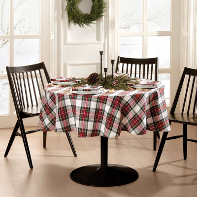 Elrene Home Fashions Christmas Plaid 70x70 Tablecloth