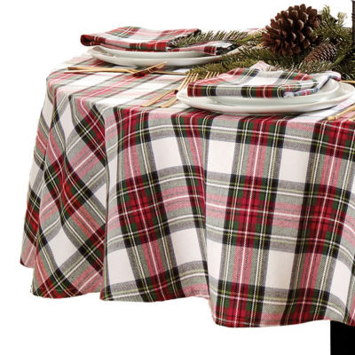 Elrene Home Fashions Christmas Plaid 70x70 Tablecloths