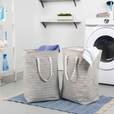 Honey-Can-Do Gray Folding Laundry 2-pc. Polyester Blend Folding Hamper