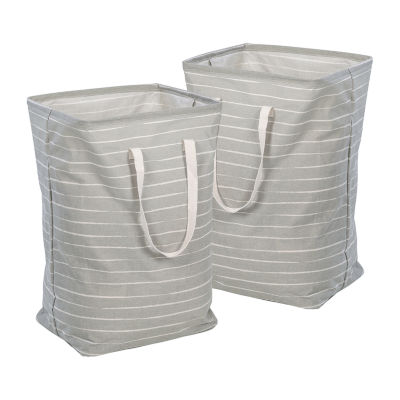 Honey-Can-Do Gray Folding Laundry 2-pc. Polyester Blend Folding Hamper