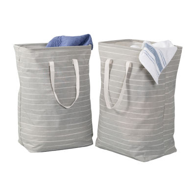 Honey-Can-Do Gray Folding Laundry 2-pc. Polyester Blend Folding Hamper