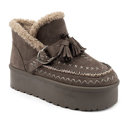 Olivia & Kate Womens Setton Chunky Heel Winter Boots In Gray