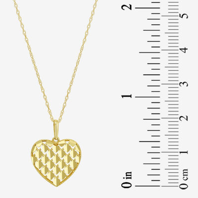 Womens 10K Gold Heart 18 Inch Pendant Necklace