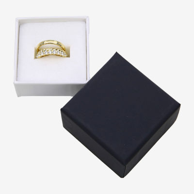 Silver Addiction Womens Cubic Zirconia 14K Gold Over Silver Round Ring Set