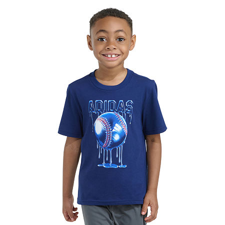 adidas Toddler Boys Crew Neck Short Sleeve Regular Fit Graphic T-Shirt, 2t, Blue