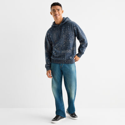 Arizona Mens Long Sleeve Fleece Big and Tall Hoodie, Color: Navy