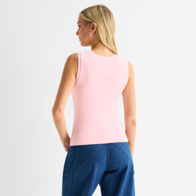 Forever 21 Womens Juniors Crew Neck Sleeveless T-Shirt