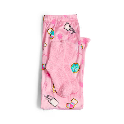 Sleep Chic Womens Fleece Pajama Pants With Sock