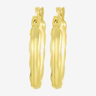 Womens 10K Gold 18mm Round Hoop Earrings