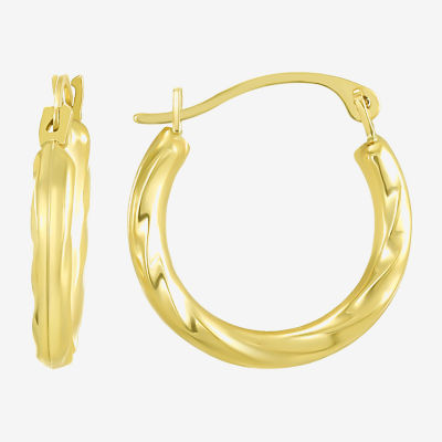 Womens 10K Gold 18mm Round Hoop Earrings