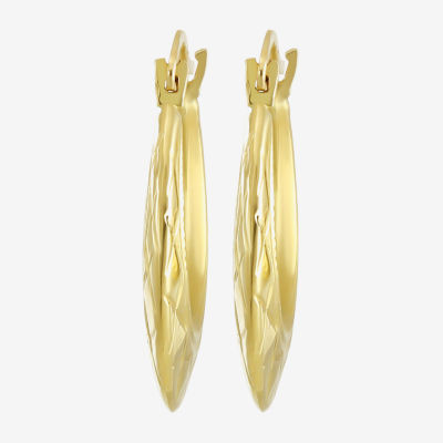 Womens 14K Gold 20mm Round Hoop Earrings