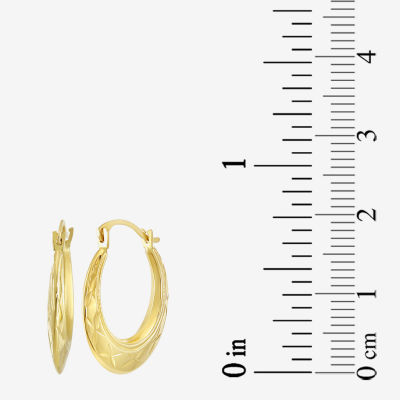 Womens 14K Gold 20mm Round Hoop Earrings
