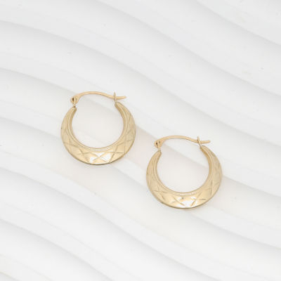 Womens 14K Gold 20mm Round Hoop Earrings