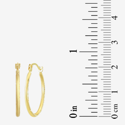 Womens 14K Gold 20.5mm Oval Hoop Earrings