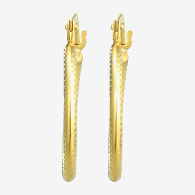 Womens 14K Gold 17.5mm Round Hoop Earrings