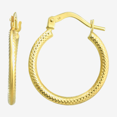 Womens 14K Gold 17.5mm Round Hoop Earrings