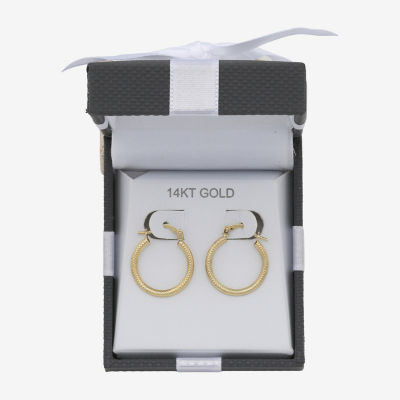 Womens 14K Gold 17.5mm Round Hoop Earrings