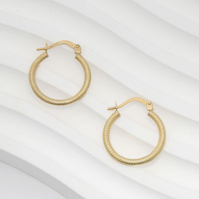 Womens 14K Gold 17.5mm Round Hoop Earrings