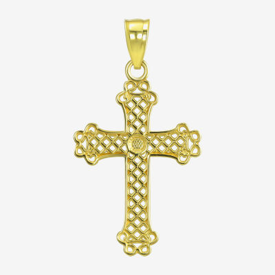Cross Unisex Adult 10K Two Tone Gold Cross Pendant