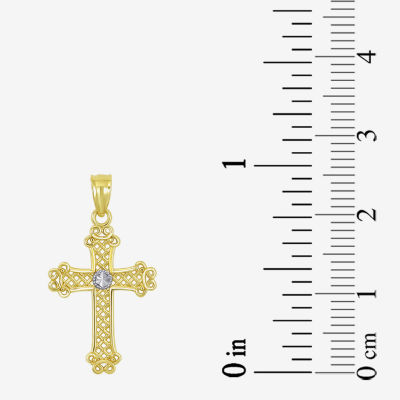 Cross Unisex Adult 10K Two Tone Gold Cross Pendant