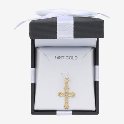 Cross Unisex Adult 10K Two Tone Gold Cross Pendant