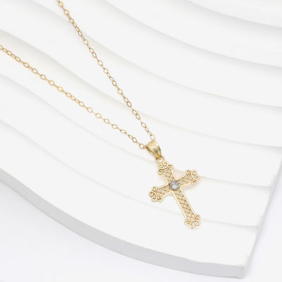 Cross Unisex Adult 10K Two Tone Gold Cross Pendant