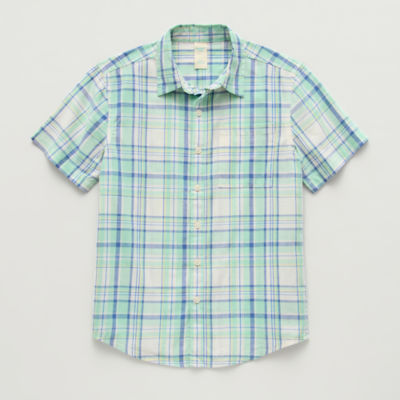 Thereabouts Little & Big Kid Boys Short Sleeve Regular Fit Button-Down Shirt