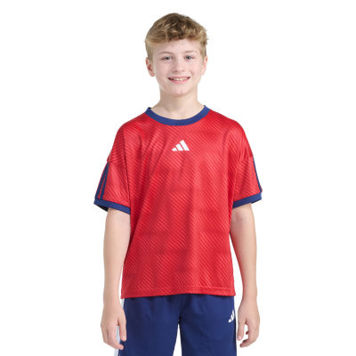 adidas Big Kid Boys Crew Neck Short Sleeve Loose Fit Graphic T-Shirt