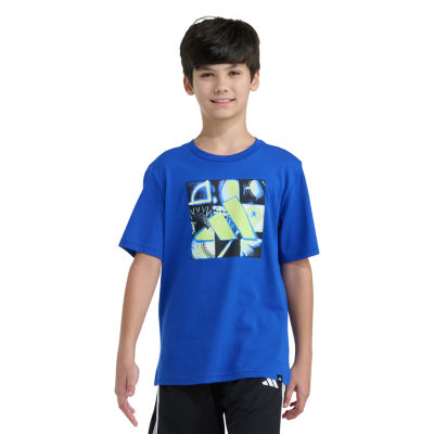 adidas Big Kid Boys Crew Neck Short Sleeve Regular Fit Graphic T-Shirt