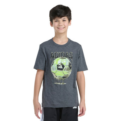 adidas Big Kid Boys Crew Neck Short Sleeve Regular Fit Graphic T-Shirt