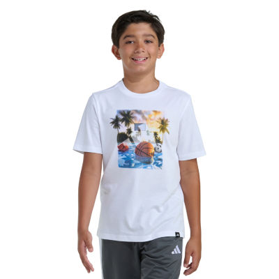 adidas Big Kid Boys Crew Neck Short Sleeve Regular Fit Graphic T-Shirt