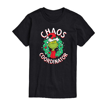 Mens Grinch Graphic T-Shirt, 4x-large Tall, Black