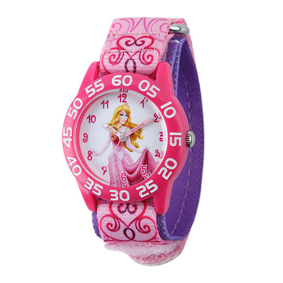 Disney Time Teacher Auroroa Princess Sleeping Beauty Girls Pink Strap Watch W001668