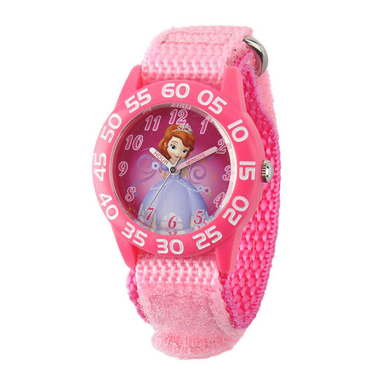 Disney Sofia the First Kids Pink Nylon Strap Watch