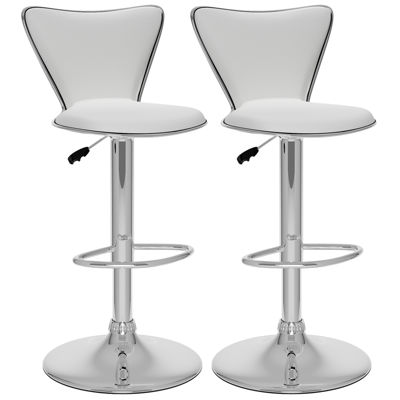 Curved Back Adjustable Bar Stools- Set of 2