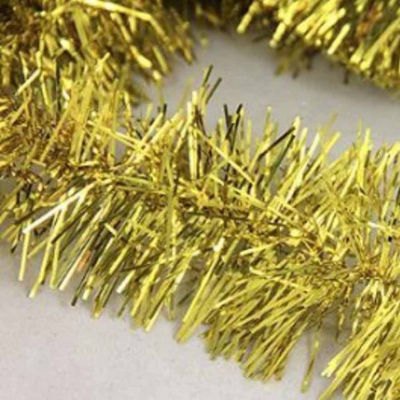 50' x 4'' Shiny Gold Traditional Christmas Foil Tinsel Garland - Unlit